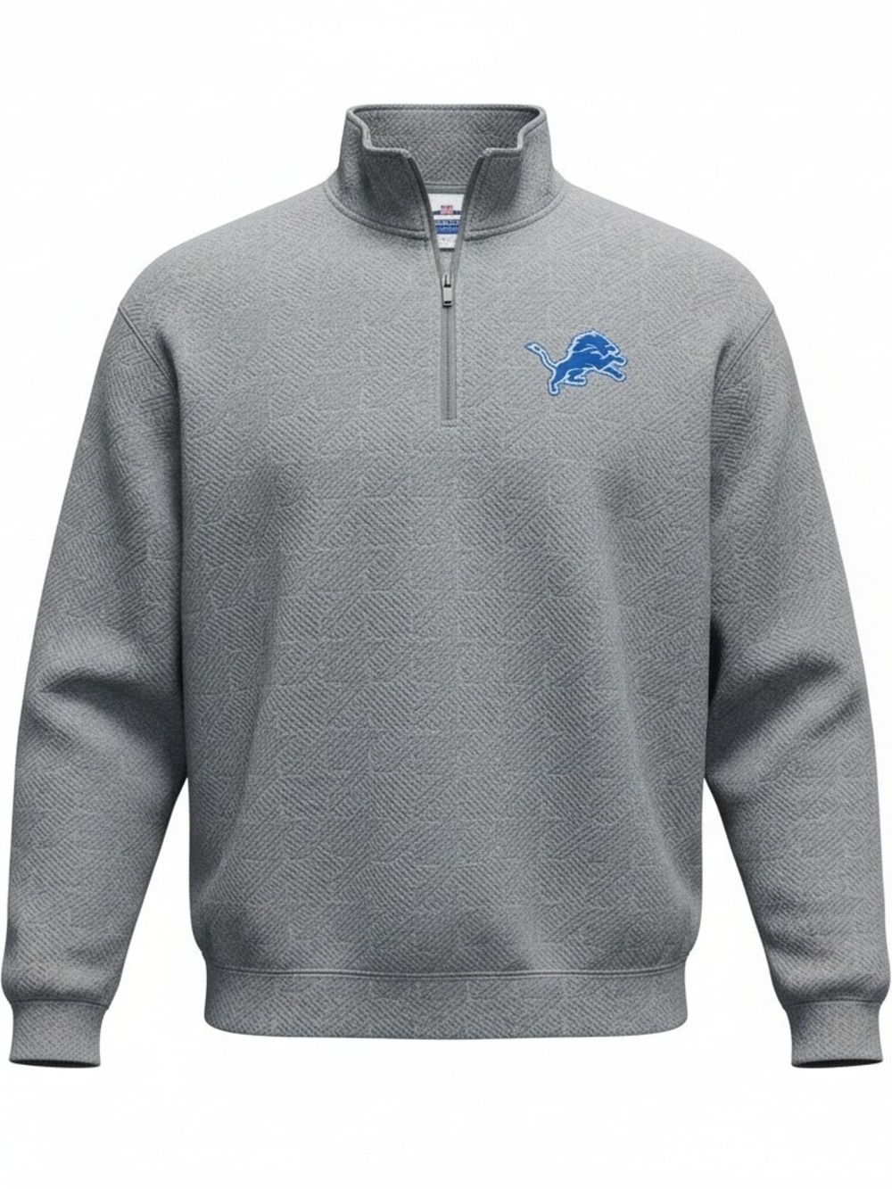 ​NFL Combine Detroit Lions Gray Quarter Zip Sweatshirt Men's Size XXL 2XL EUC